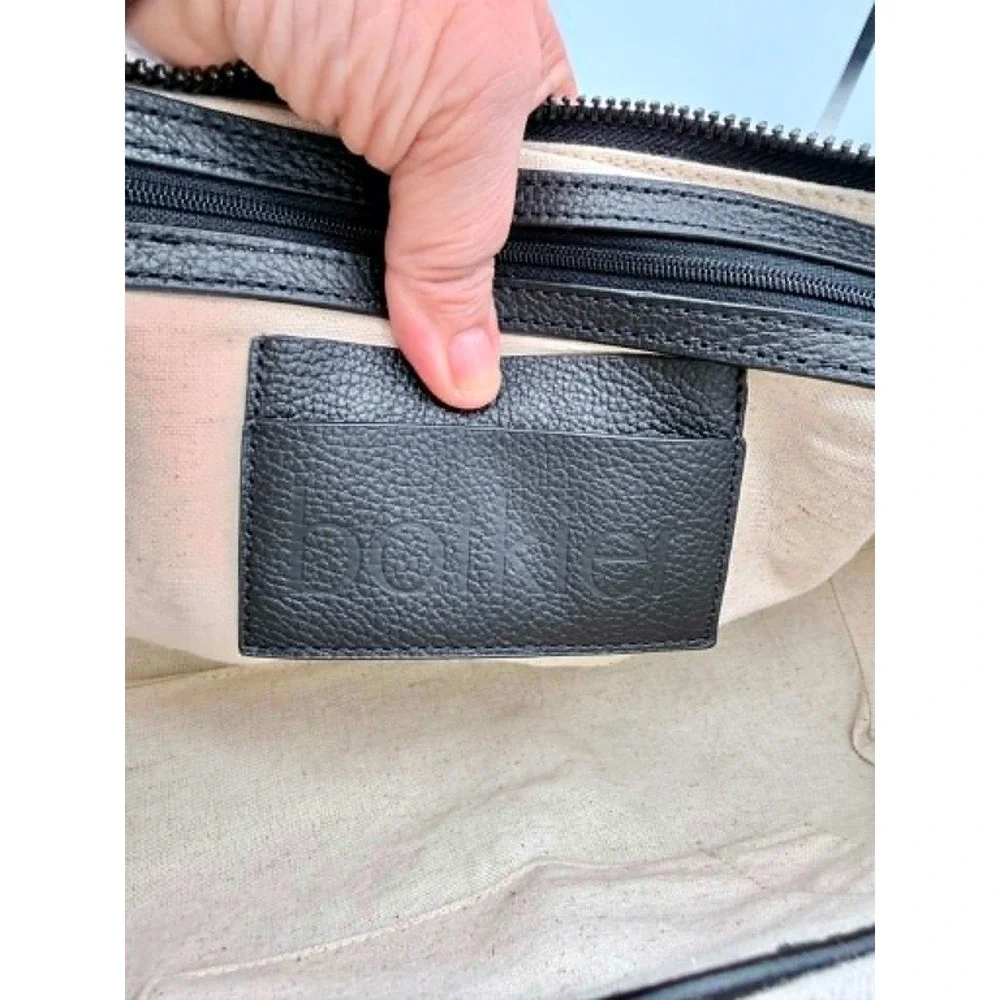 Botkier Trigger Large Leather Satchel Bag Charcoal Grey Gunmetal NWT